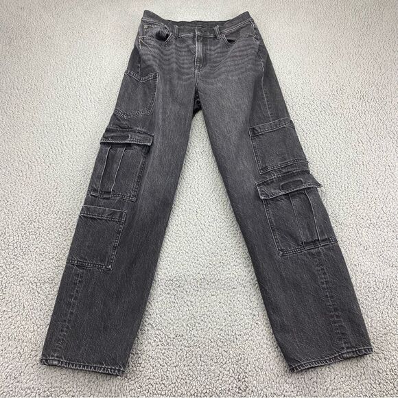 American Eagle Stretch Super High-Rise Baggy Straight Cargo Jean  | Size: 2  Reg - Picture 1 of 15